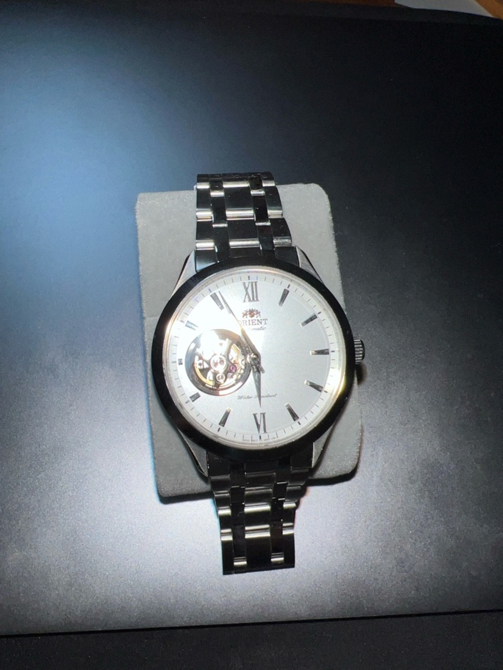 Orient Men’s Stainless Steel Open Heart Watch - Silver Dial